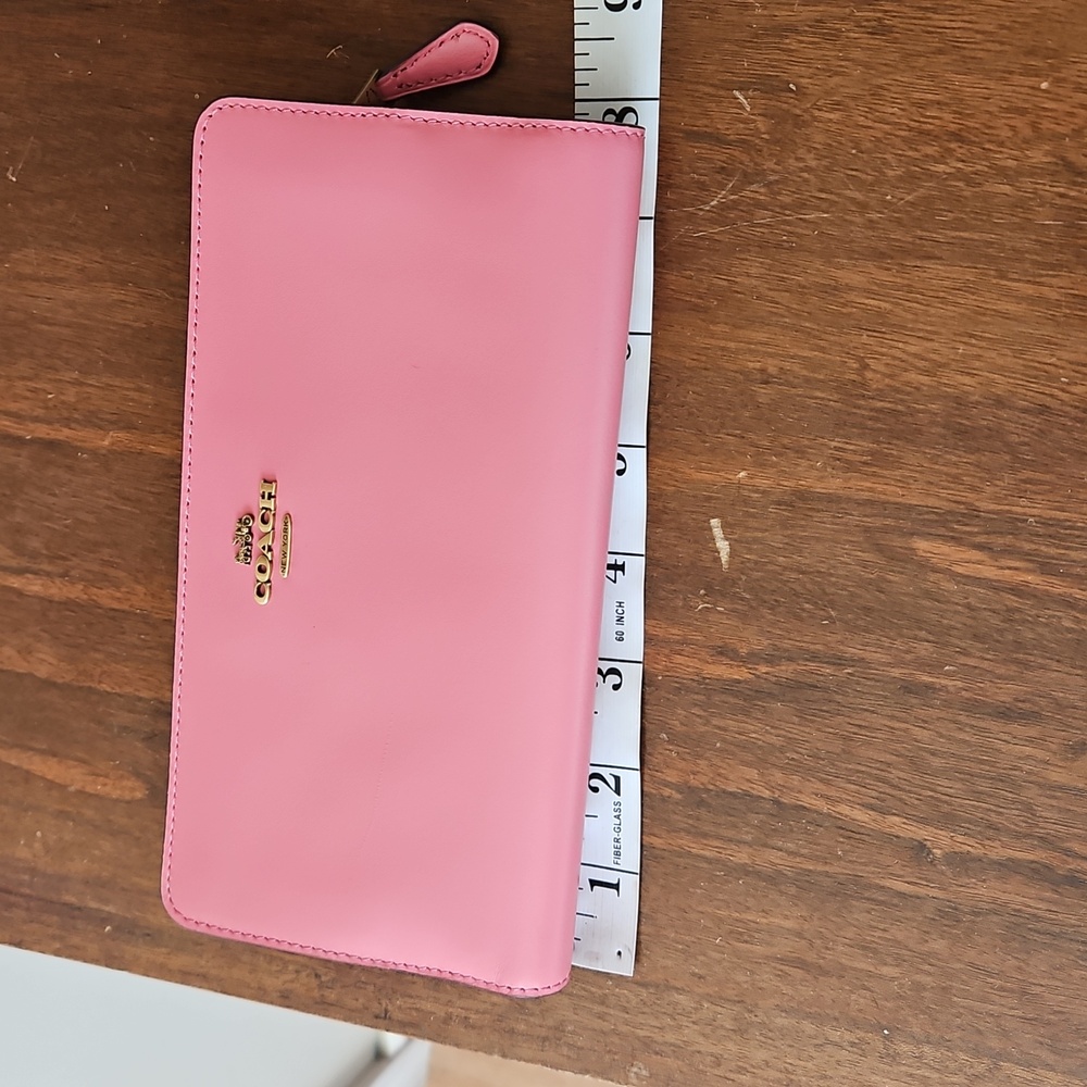 Coach Slim Smooth Pink Leather Wallet - Picture 10 of 14